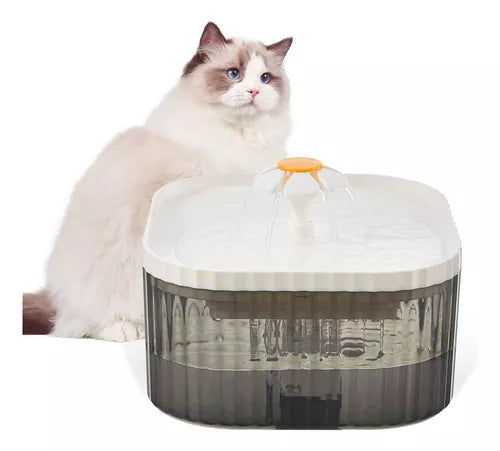 💧😻FUENTE DE AGUA PARA GATOS DE FLOR SILENCIOSA PARA MASCOTAS💧😻